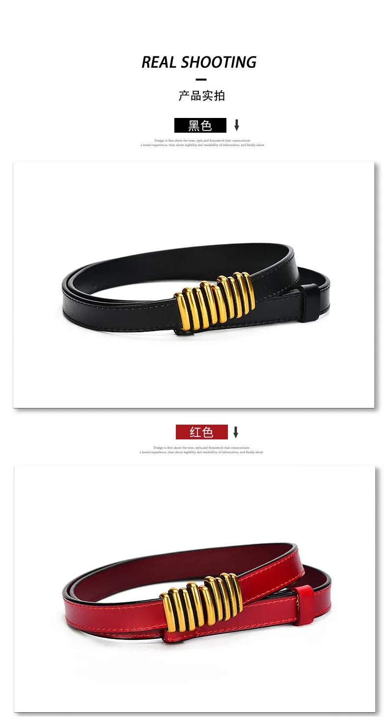 Luxury Elastic Belt Female Thin Waist Strap Pin Buckle Belt for Women Skirt Coat Sweater Leather Belts Ladies Band Decoration