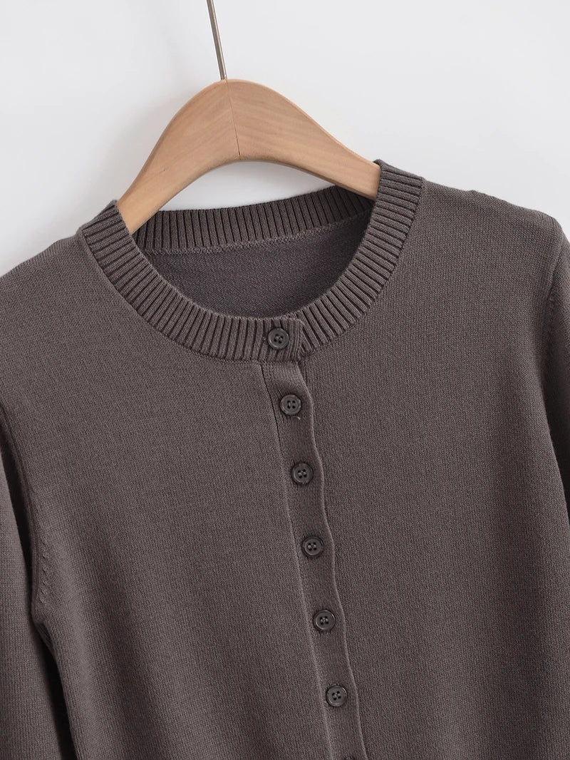 BRUSCRESTCN Korean Crop Cardigan - Größe M Schwarz