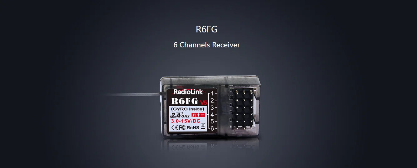 RadioLink RC4GS V3 5CH Transmitter 2.4G Remote Controller + R6FG Gyro 6CH Receiver Radio System for RC Car Boat Model Toy Robot