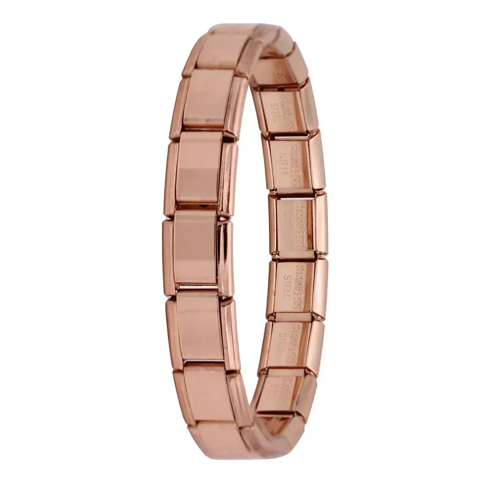 Hapiship Neue Damen Schmuck 9mm Breite Italienisch Elastisch Anhänger Armband Mode Edelstahl Armreif ST-