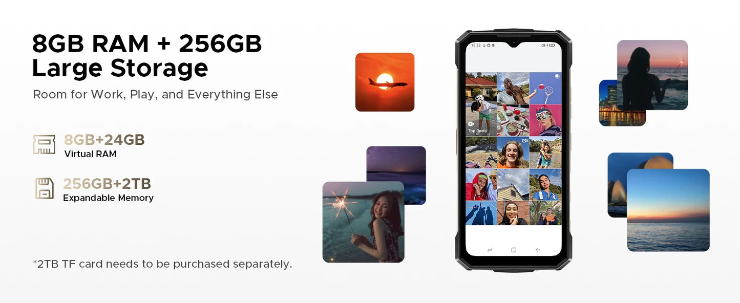 DOOGEE Fire 7 Ultra 5G Robustes Smartphone - 13000 mAh, 33 W, 6,6 Zoll