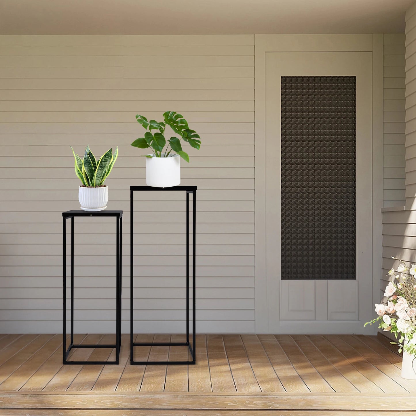 Bymaocar Pflanzenständer-Set 70/60 cm Metall Tragfähigkeit 4-5 kg