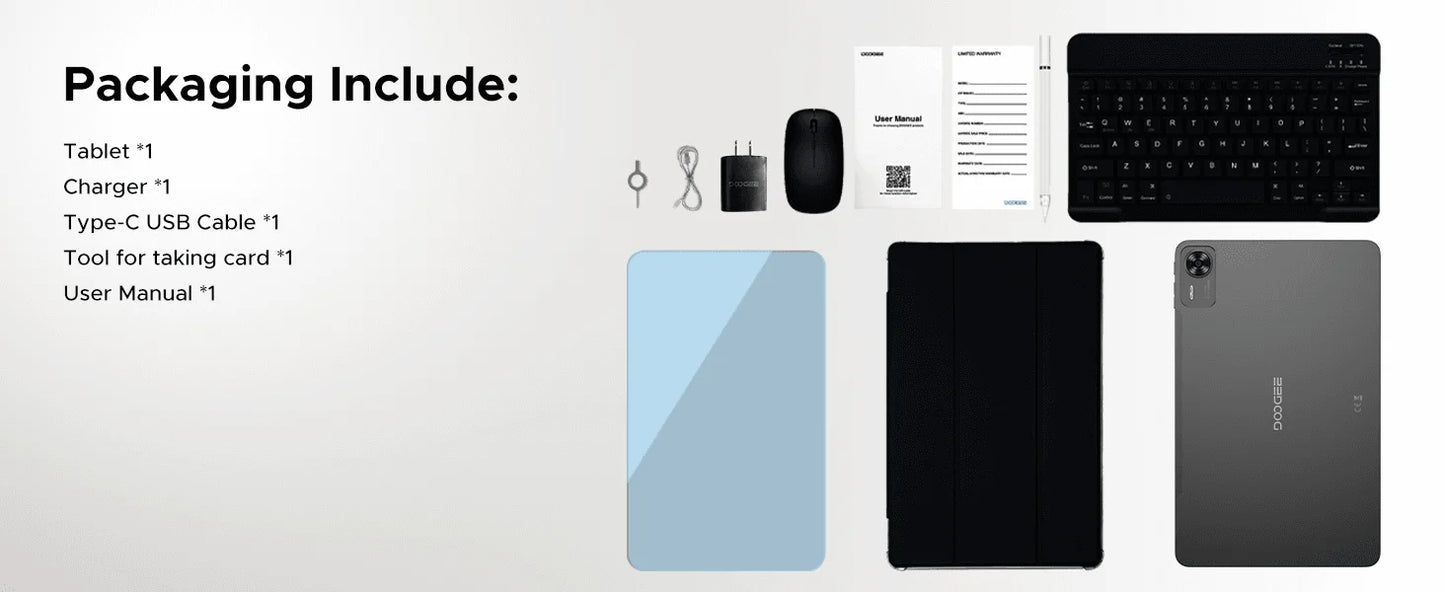 DOOGEE T36 Ultra Slim - Kapazität 256GB, Leistung 2,2GHz Octa Core Größe 12 Zoll