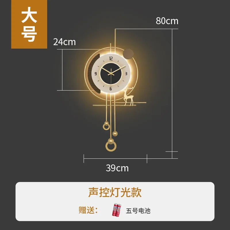 W Quartz Wanduhr Modern - Groß 60cm Leise Batterie