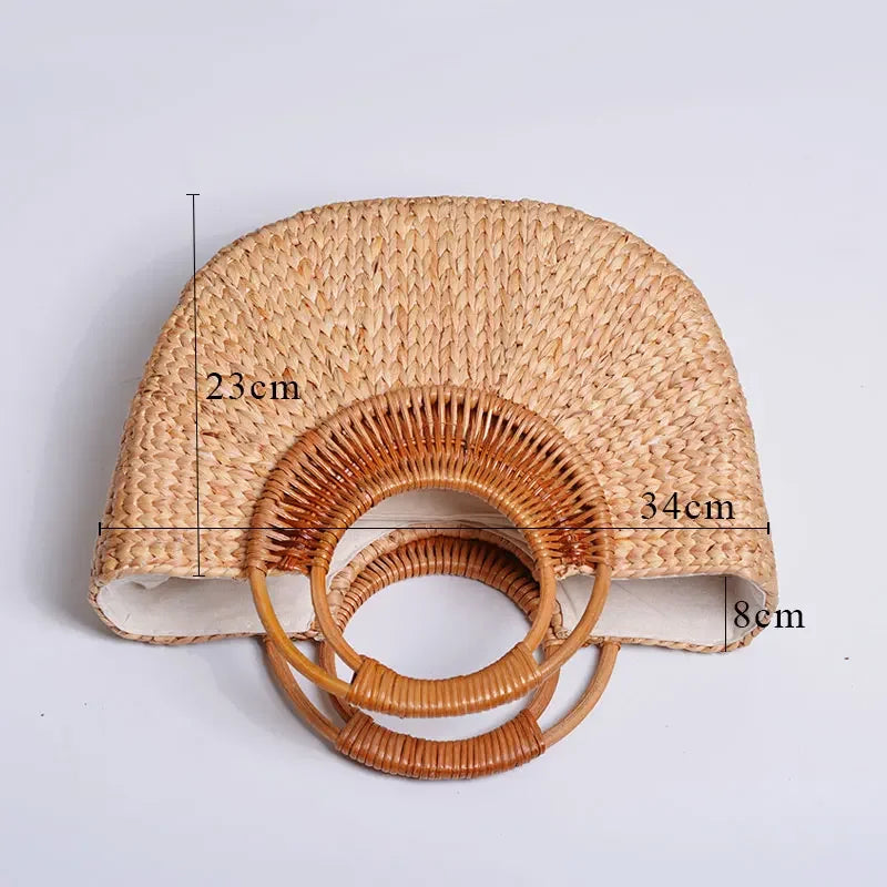 Beach Bag Women 2022 Summer New Elegant Woven Straw Bags Female Bohemia Knitted Large Tote Handbag Vacation Casual