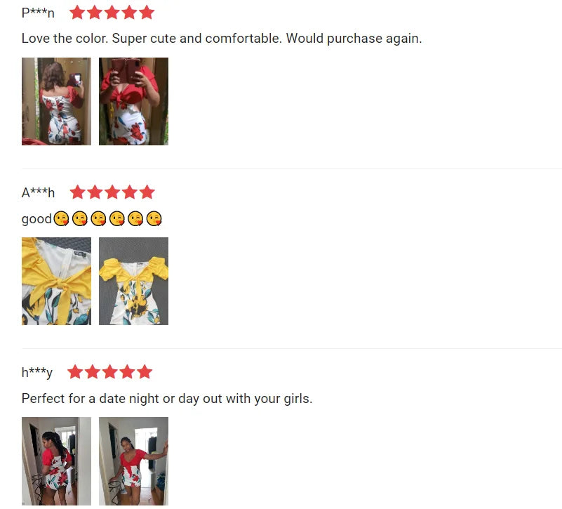 Viadidy Schulterfrei Rüschen Romper - Polyester Stretch S