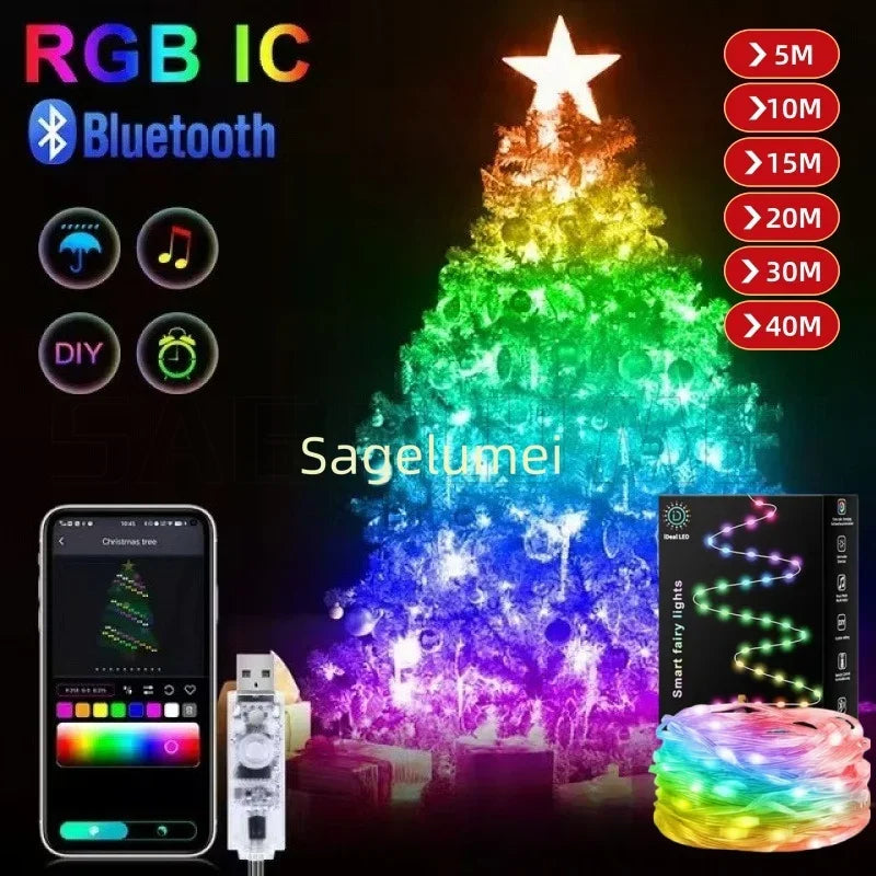 SAGE LU MEI RGB Smart LED Lichterkette - Länge 5–40 m, USB, 6 V DC