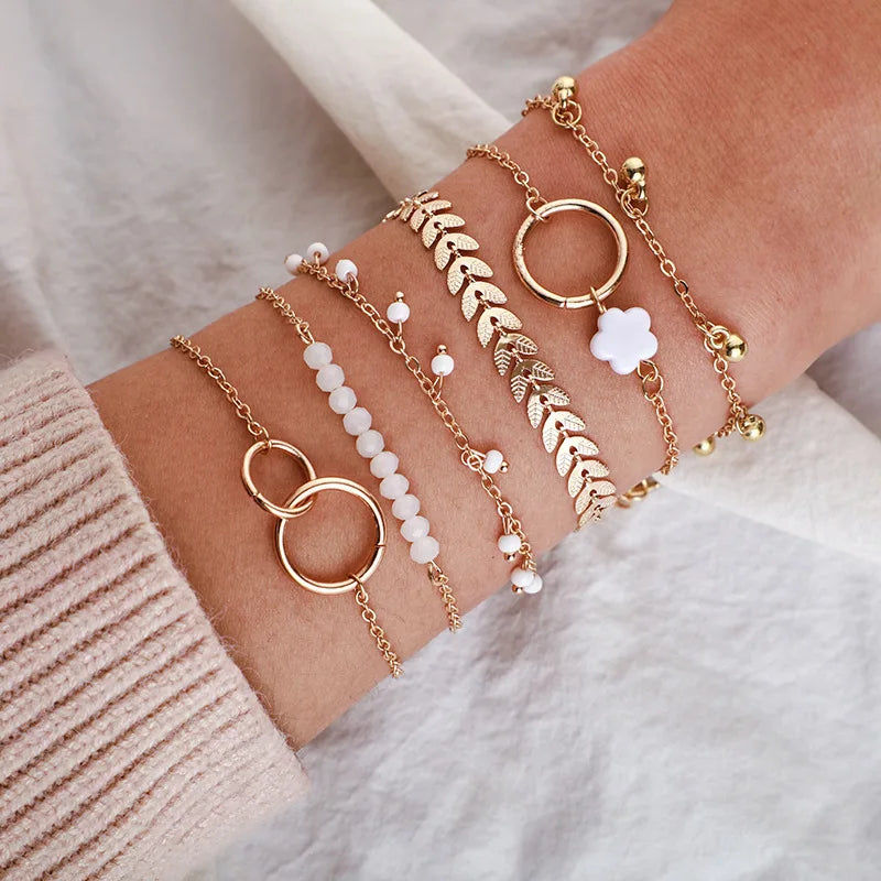 Damen-Armband-Set 2025: 4-teilig Schlangen-Design Grün - Fashion Jewelry Collection