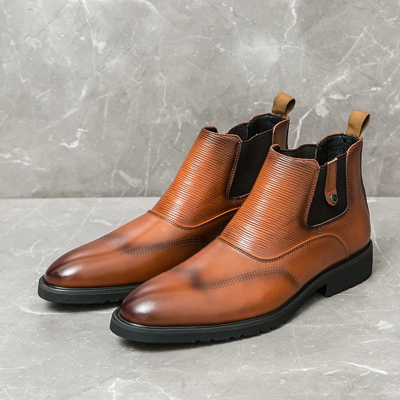 Golden Sapling Chelsea Boots Slip On - Knöchelhoch, EU Größe 42, Flacher Absatz Bequem