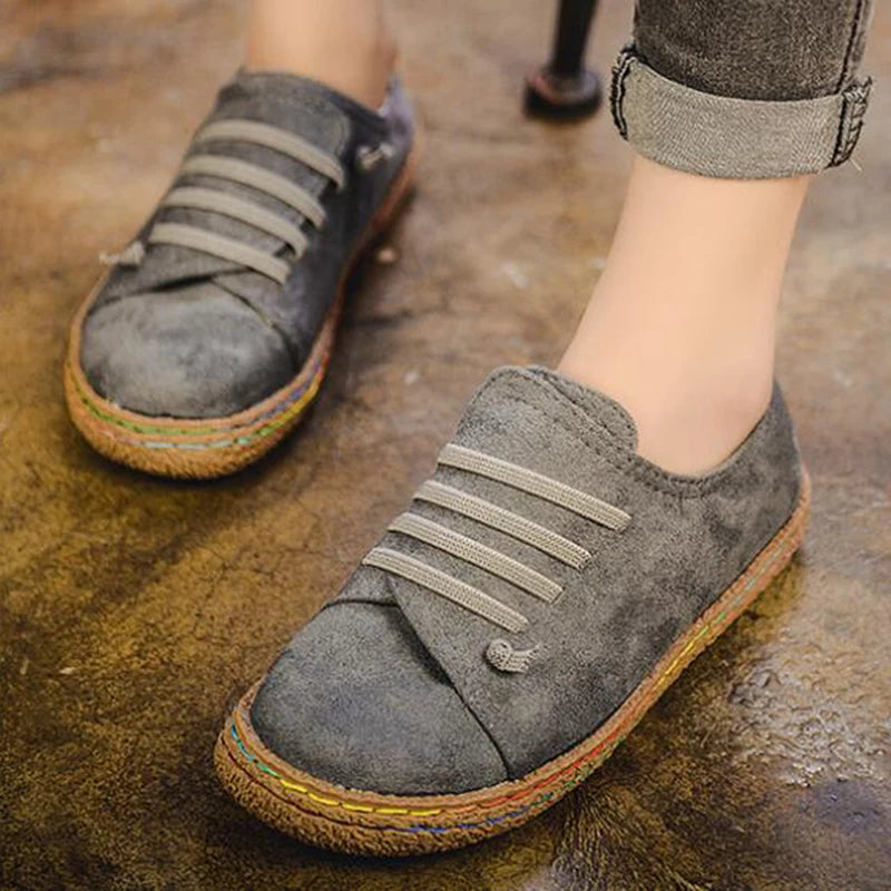 Frauen Schuhe Flachboden Schnürsenkel Loafers Damen Neuem Herbst Casual Outdoor Lazy Schuhe Komfortabel Leicht Solid Color Flat Schuhe