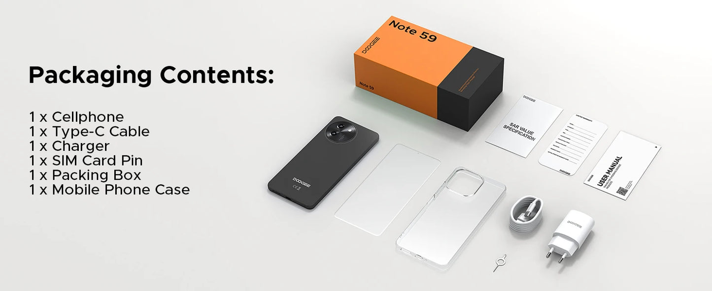 DOOGEE Note 59 5G Smartphone - 6250mAh Akku Unisoc T820 6,75 Zoll