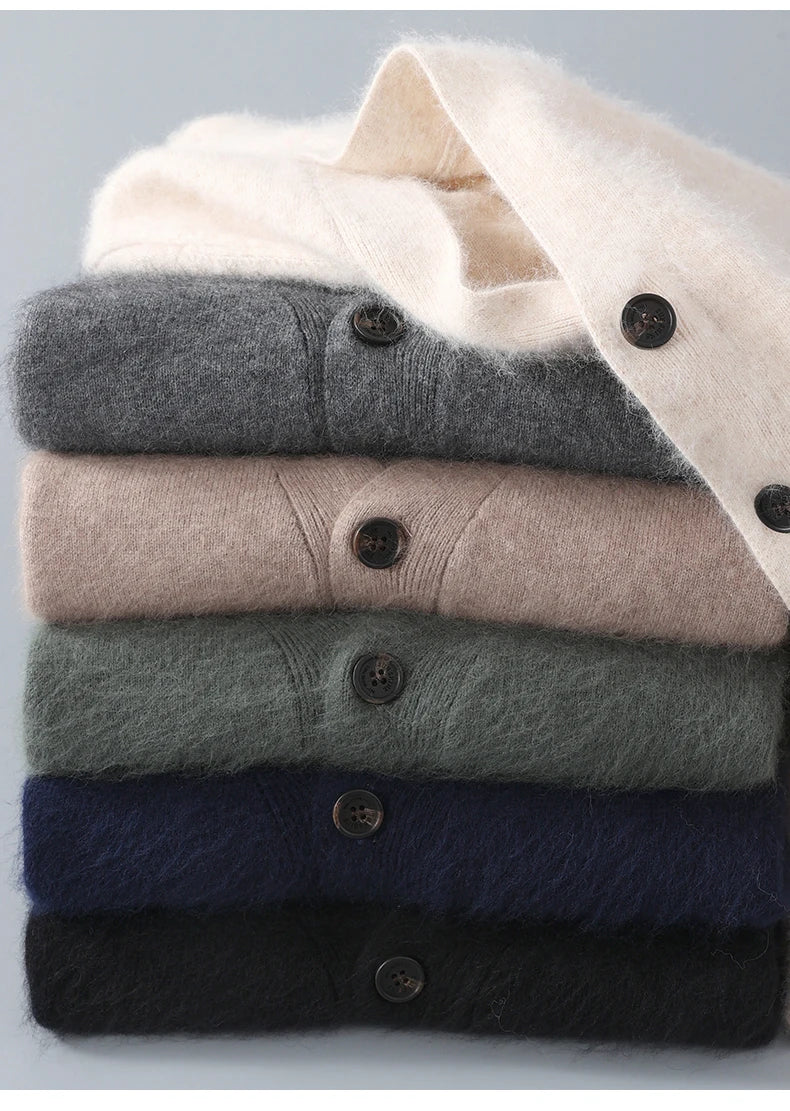 MVLYFLRT V-Ausschnitt Strickjacke - 100% Kaschmir Loose Fit