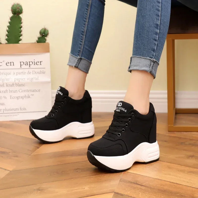 Pantofi sport cu platformă WGZNYN 187, respirabili - toc de 10 cm, plasă