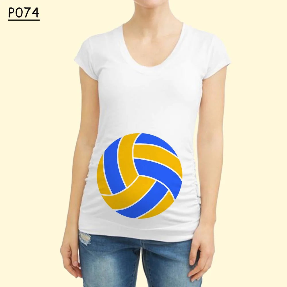 Cartoon Ball Umstandsmode 2025 - Kurze Ärmel T-Shirt Sommer Frauen Schwangerschaft - Hot Stillen Bedruckt Schwangere Tops Tee