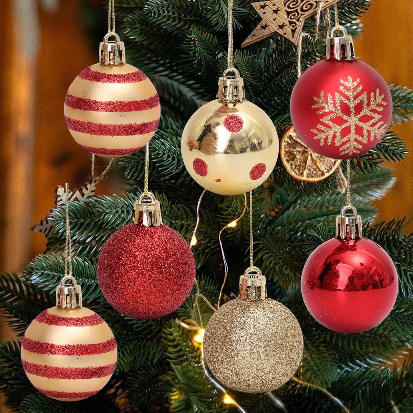 Choice Christbaumkugeln Set - Schneeflocken Kunststoff 50er Pack 4 cm