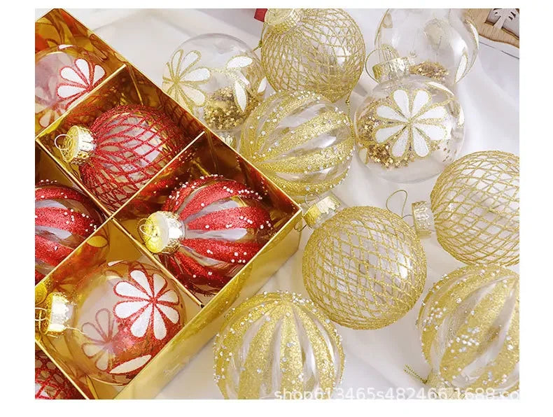 Choice Weihnachtskugel Set 8 cm Durchmesser - 9 Stück Kunststoff