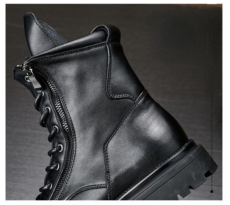 fashion luxury genuine leather designer british style handmade boots