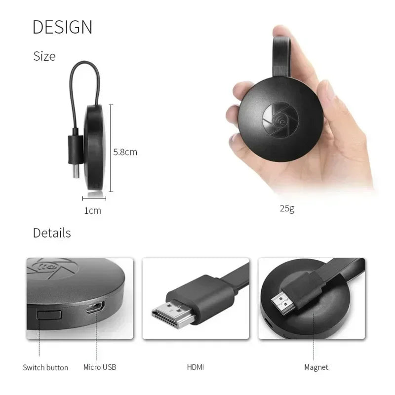 VIKEFON 1080P Miracast Dongle - HDMI USB C WLAN Portable
