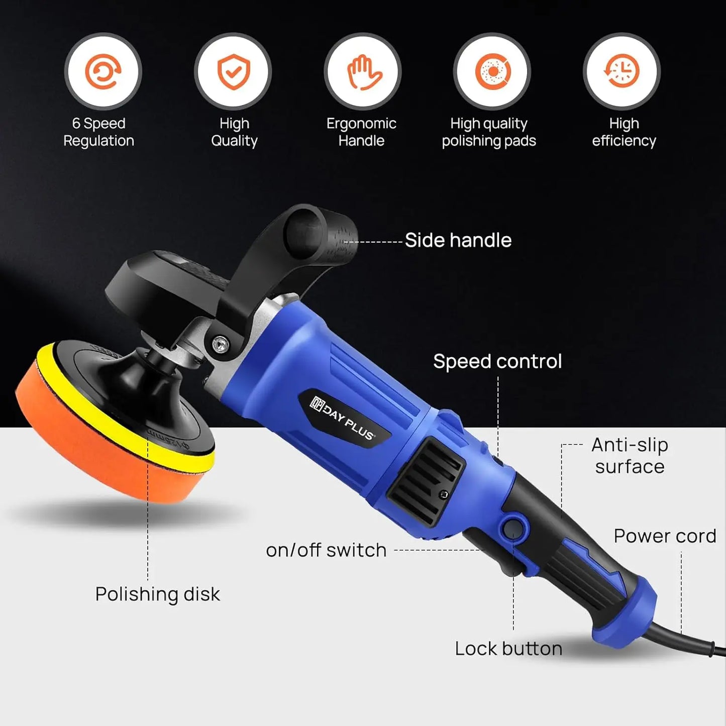 1400W Dual Action Poliermaschine Kit - 150-180mm Elektrische Auto Buffer Polisher Versiegelung Wachsmaschine 6 Geschwindigkeiten