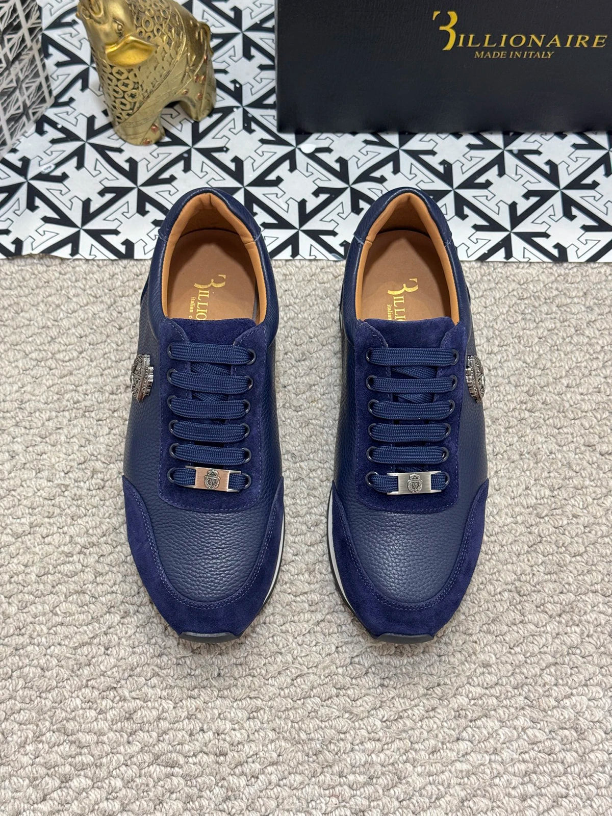 BLSK CPRT Slip On Sneaker Stickerei Design - Größe 39-45, Rindsleder Innenfutter, Gummisohle