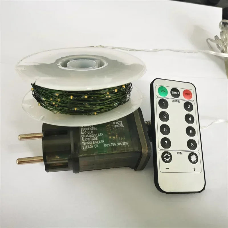 LumenGlow LED Lichterkette Kupferdraht - Fernbedienung, 10 m, 200 LEDs