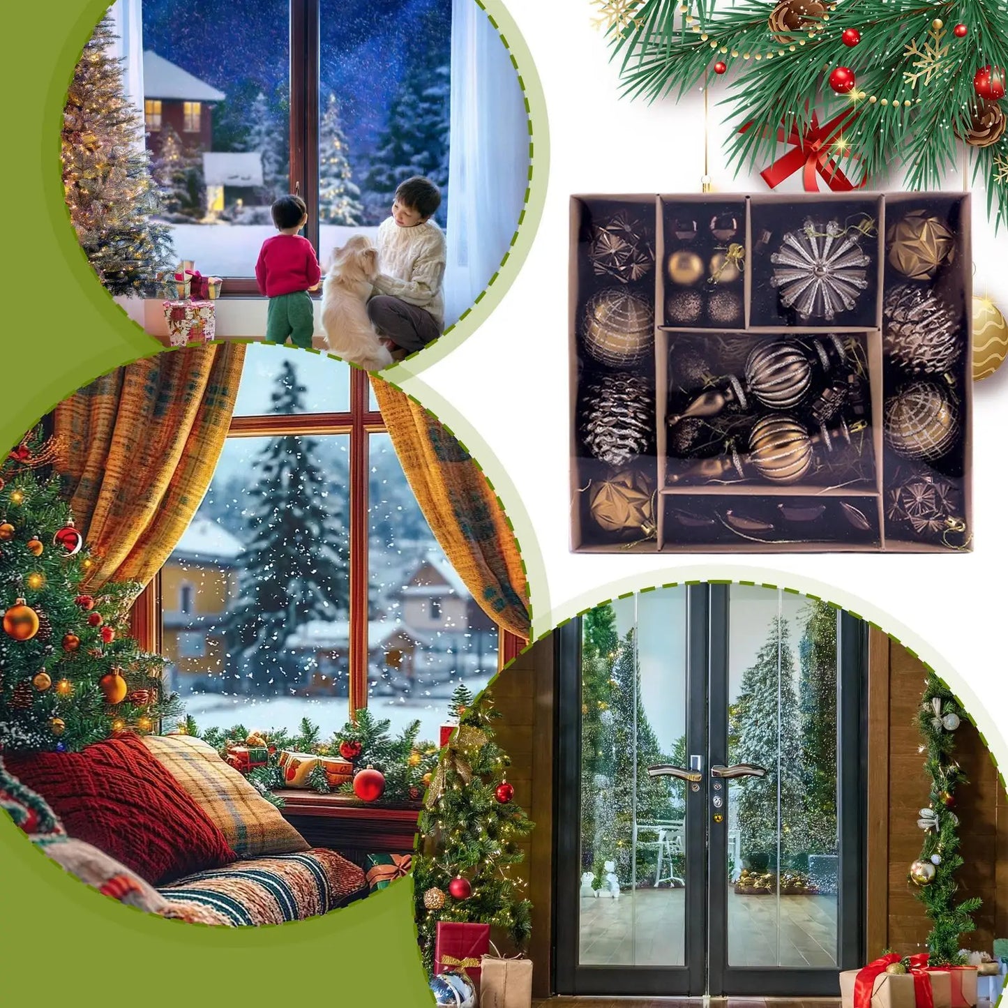 KugelKunst Bruchsicher Weihnachtskugel - Kapazität 53 Stück, Durchmesser 6 cm