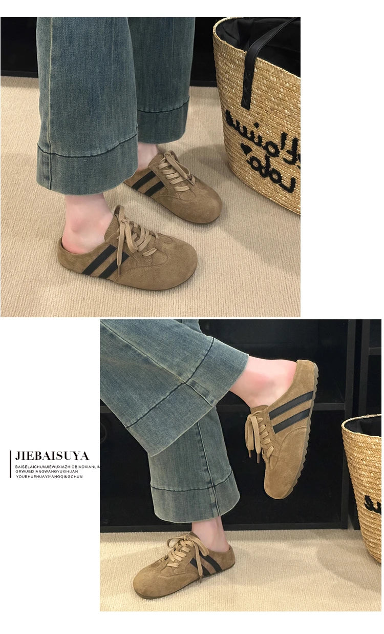 Casual Sneakers Woman Shoes Slippers Flats Platform Sandals Mules 2025 Brand Designer Lace Up Loafers Summer Women's Sneakers