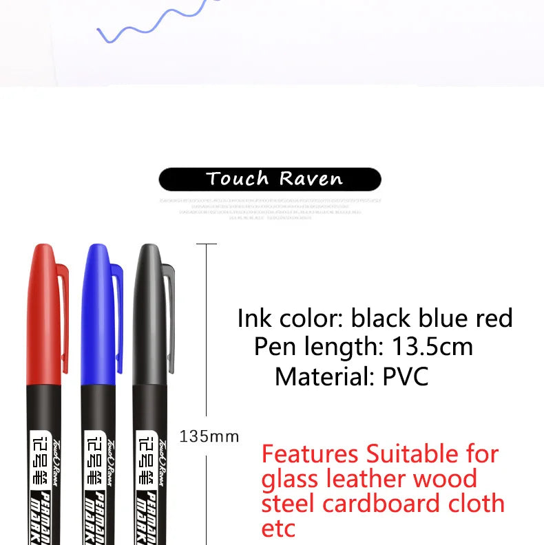 AIWOSUOAIB Permanentmarker 3er Öl - 1,5mm Schwarz Blau