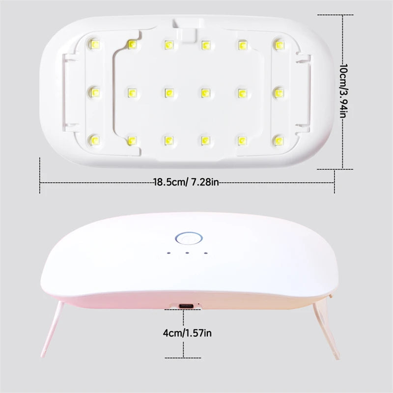 M18 Mini UV LED Nageltrockner - 24W Akku 5V 18LED Portabel