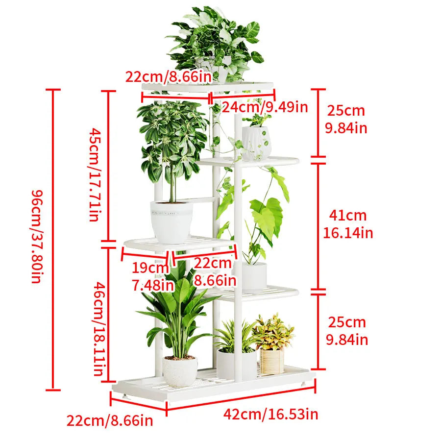 MTShining Pflanzenregal 8 Ebenen Metall Innen Und Außen
