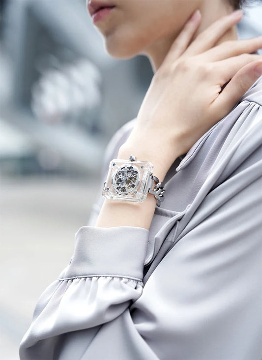 CIGA Design crystal love series elegant skeleton automatic watch for ladies