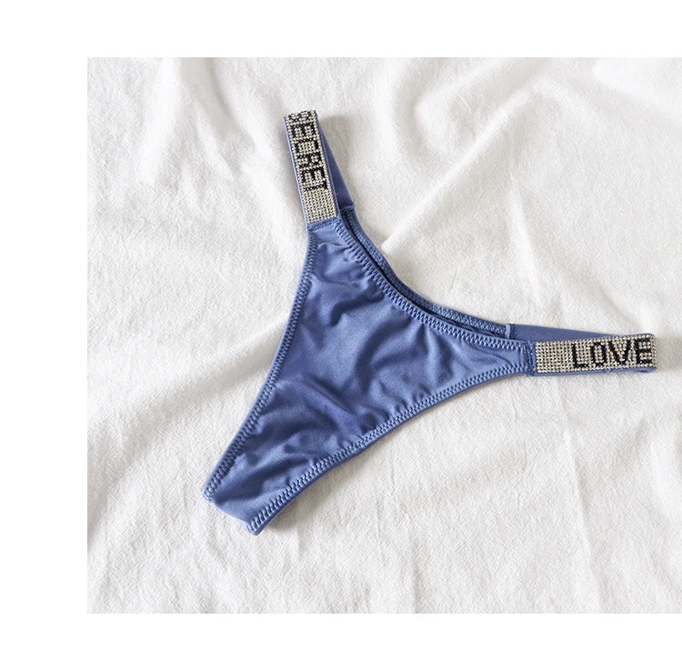ZQTWTC Damen String 2025 - Tief sitzende Panties mit Strass-Details S-XL