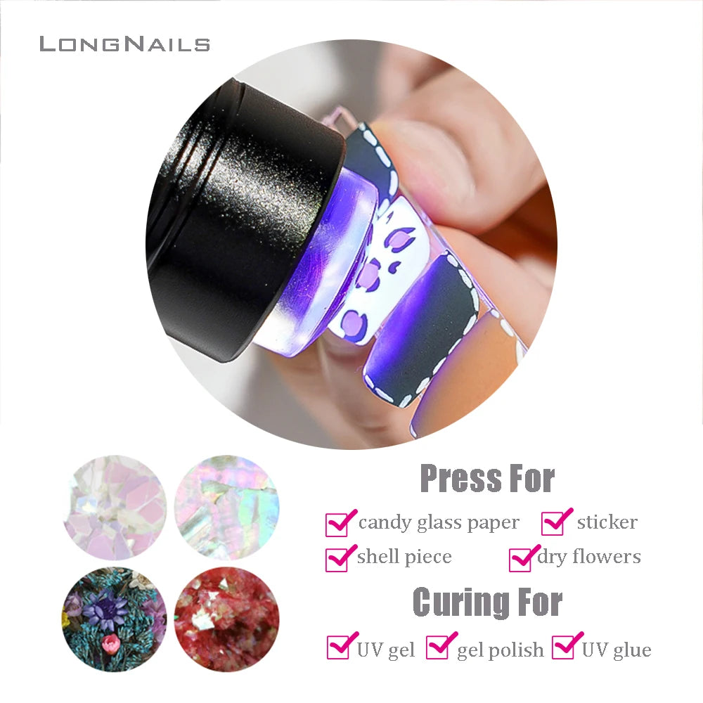 Portable Nail Cure LED Light Lamp 4-Colors Flashlight Gel Curing Lamp UV Currency Detector Lamp Nail Dryer Manicure lamp #LD012#