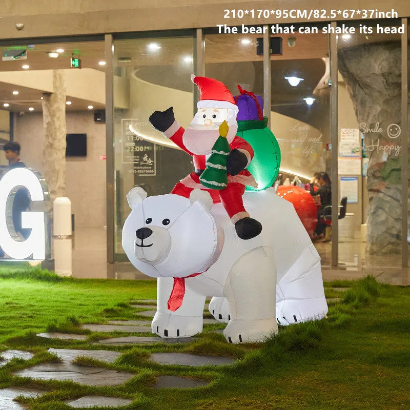 Christmas Inflatable Model,climbing Wall Santa Claus Glowing Inflatable Model, Outdoor Garden Scene Decoration Hanging Ornaments