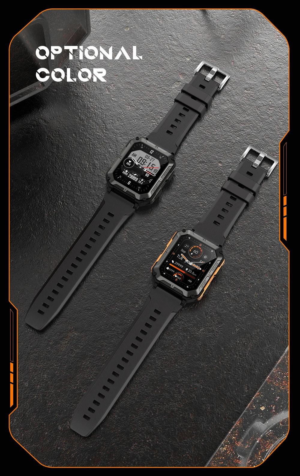 C20Pro Sports Smart Watch Männer Bluetooth Anruf Smartwatch IP68 Wasserdicht Multi Sports Mode Gesundheitsüberwachung Militär Smartwatch