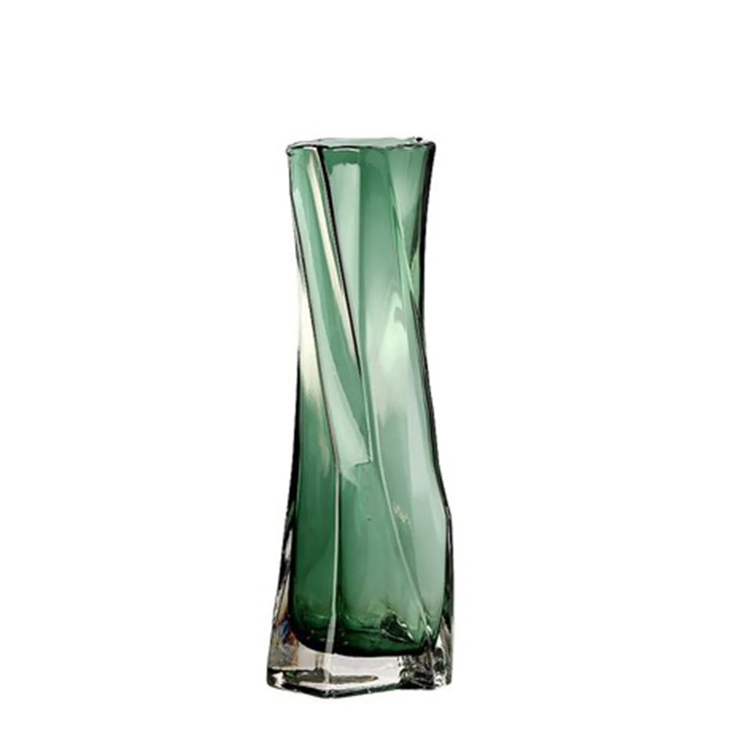 Twisted Glass Flower Pot Simple Art Design Creative Irregular Crystal Vase Container For Home Plants 3 Sizes