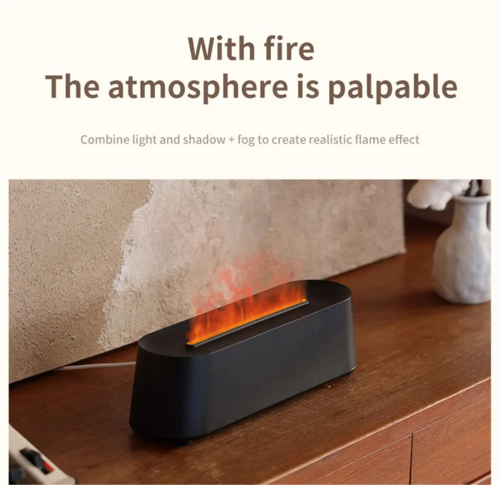 Humidifier Flame Aromatherapy Diffuser Can Add Essential Oils 7 Colours Flame Diffuser Timing Protection USB Desktop Humidifier