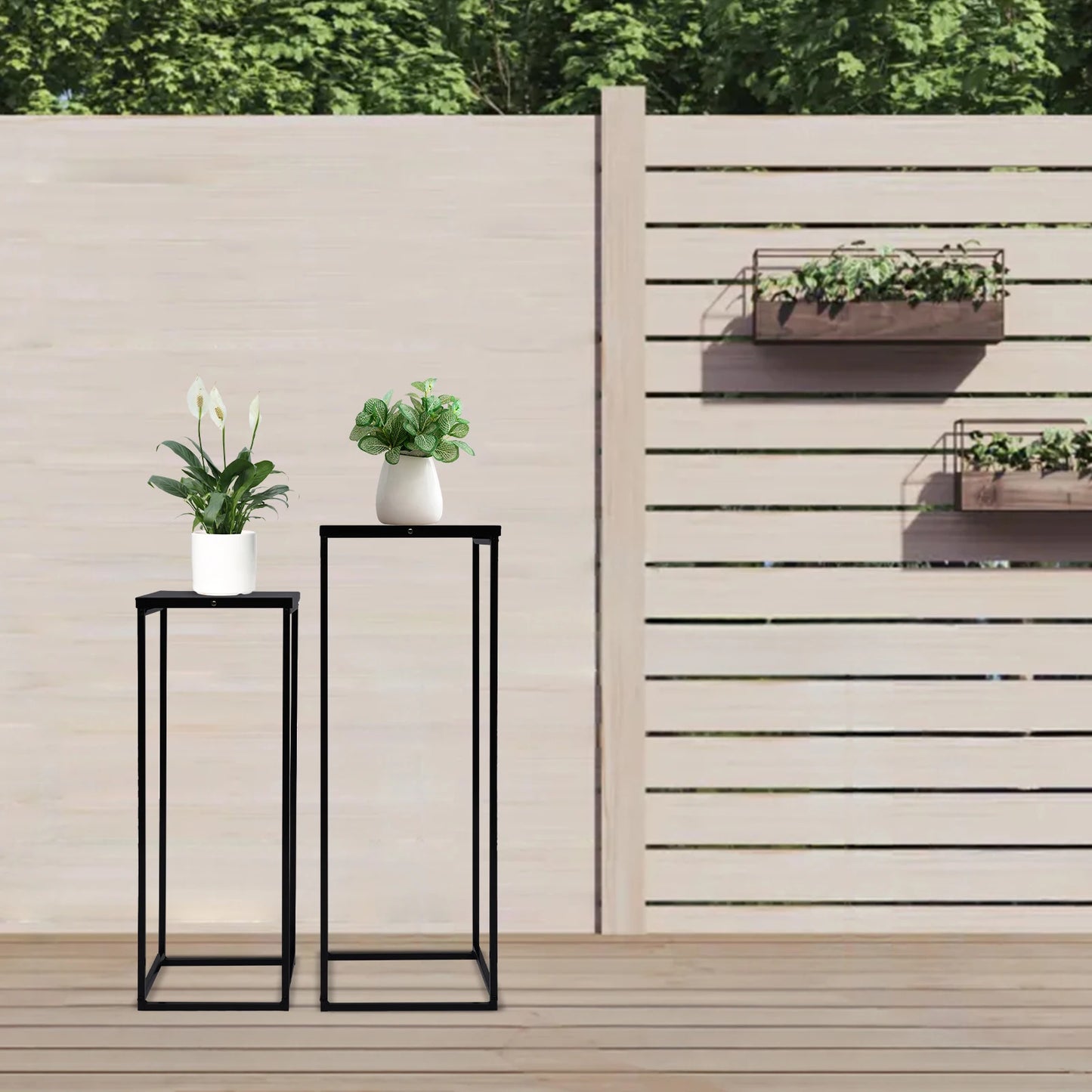 Bymaocar Pflanzenständer-Set 70/60 cm Metall Tragfähigkeit 4-5 kg