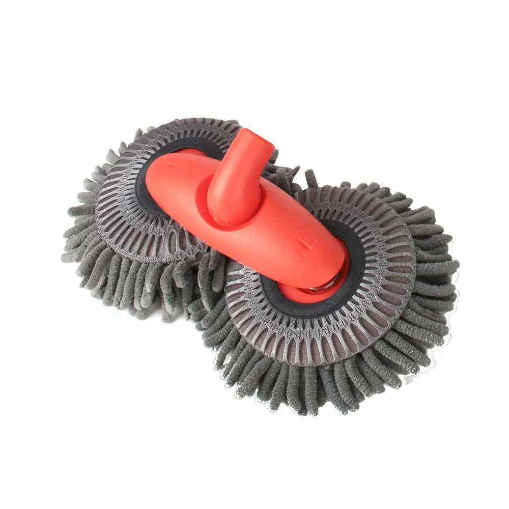 LEIBOO Car Washer Mop Foam Wash Chenille Brush Double Brush Head Roof Window Cleaning Maintenance Three-Section Telescopic Mop