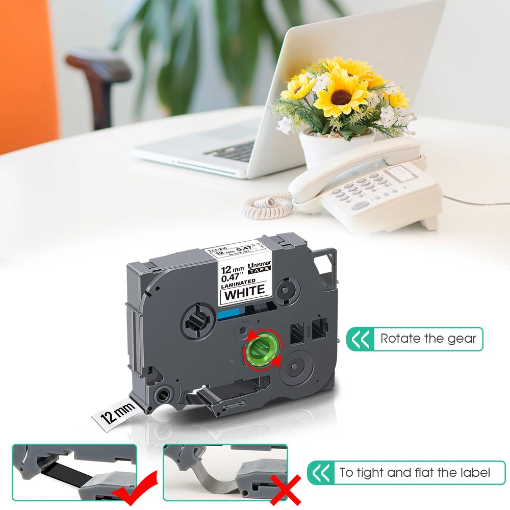 Label-Bänder 2025: 5PK-10PK TZe231 Compatible - Brother P-touch White Lamination Collection