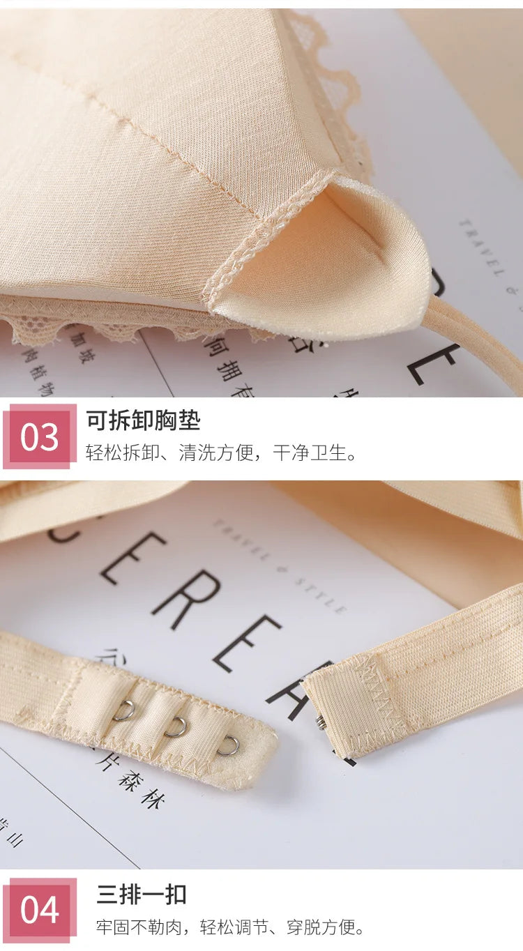 elegant Floral Lace Bra Top For Women Push Up Female Lingerie breathable Bralette Removable Pad Thin Fashion New Wireless Bras