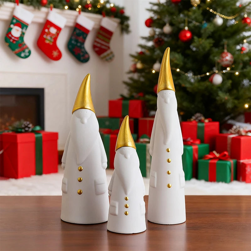 MINISO Nordischer Stil Weihnachtsmann Set - Größe Klein, Harz, 4 Stück