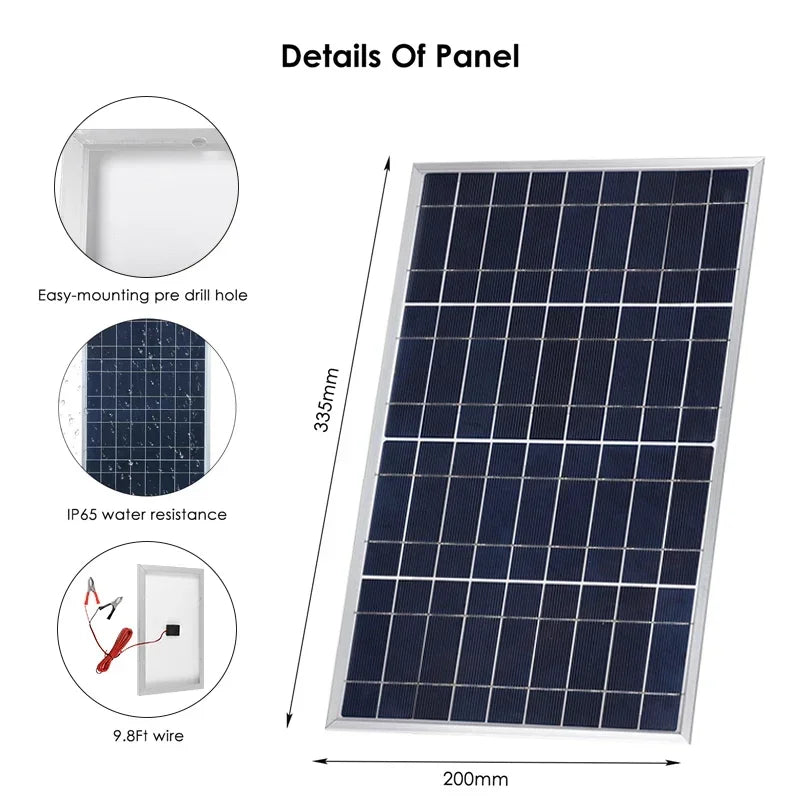 300W/600W Solarpanel-Kit Komplett 12V Polycrystallin USB-Strom Portable Outdoor Aufladbar Solarzelle Solargenerator