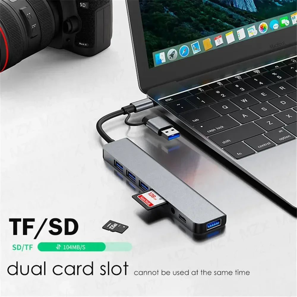 FEIWIMI USB C Hub Docking - 8 Ports 5Gbps USB 3.0 OTG