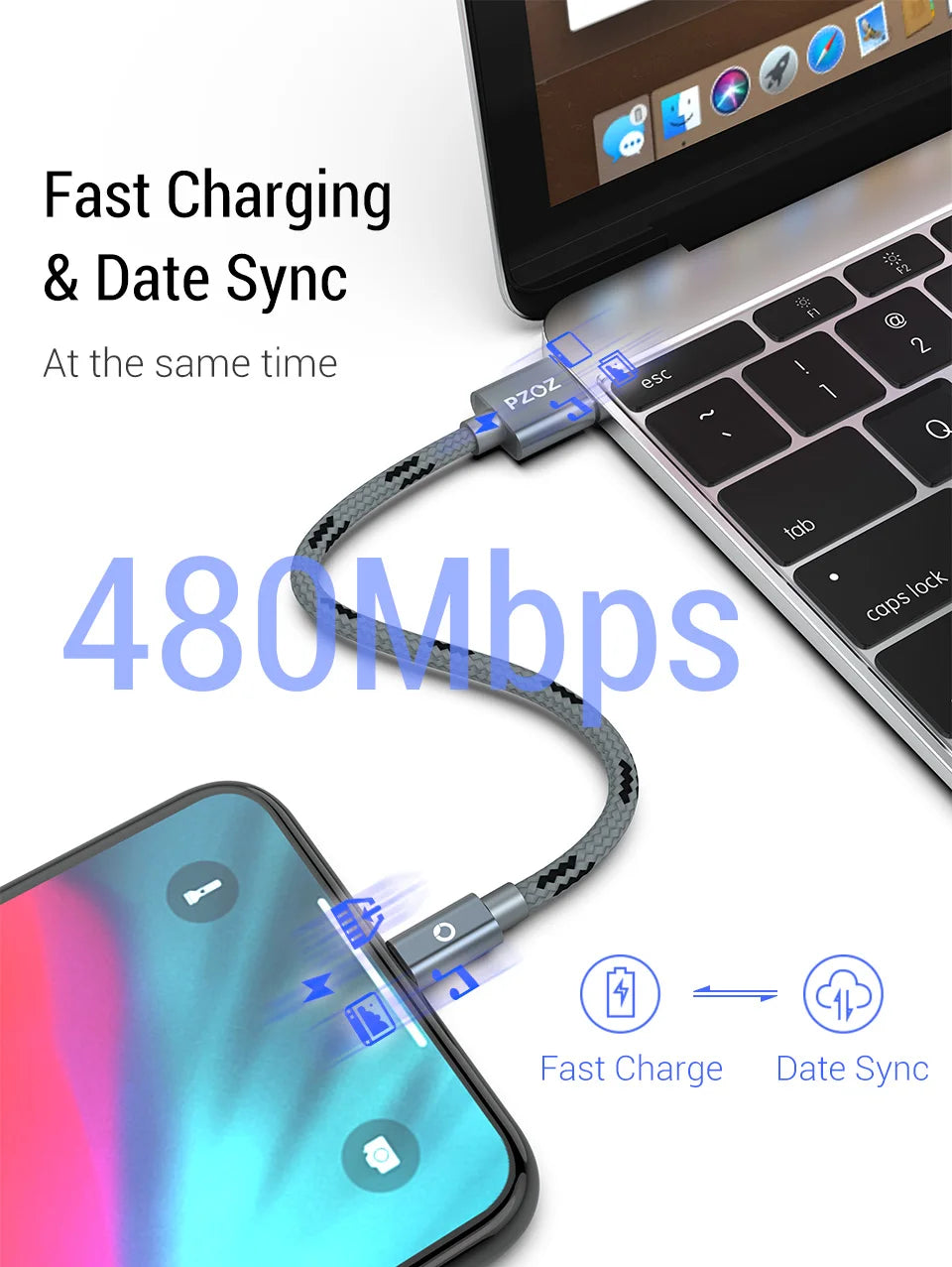 PZOZ USB Kabel Für iPhone - Hochgeschwindigkeits-Ladekabel