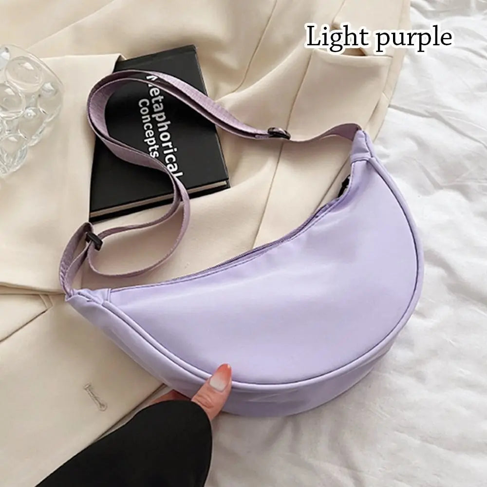 Nylon Crossbody Bag For Women Fashion Portable Casual Hobos Sport Chest Pouch Underarm Bags Students Dumpling Shape Shoulder Bag