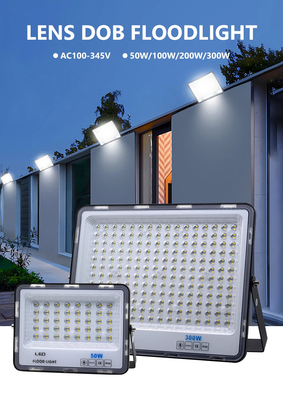 LED-Flutlicht Outdoor-Beleuchtung 220V 240V Flutlicht wasserdicht IP66 Reflektor Projecteur LED Exterieur Focus Spotlight