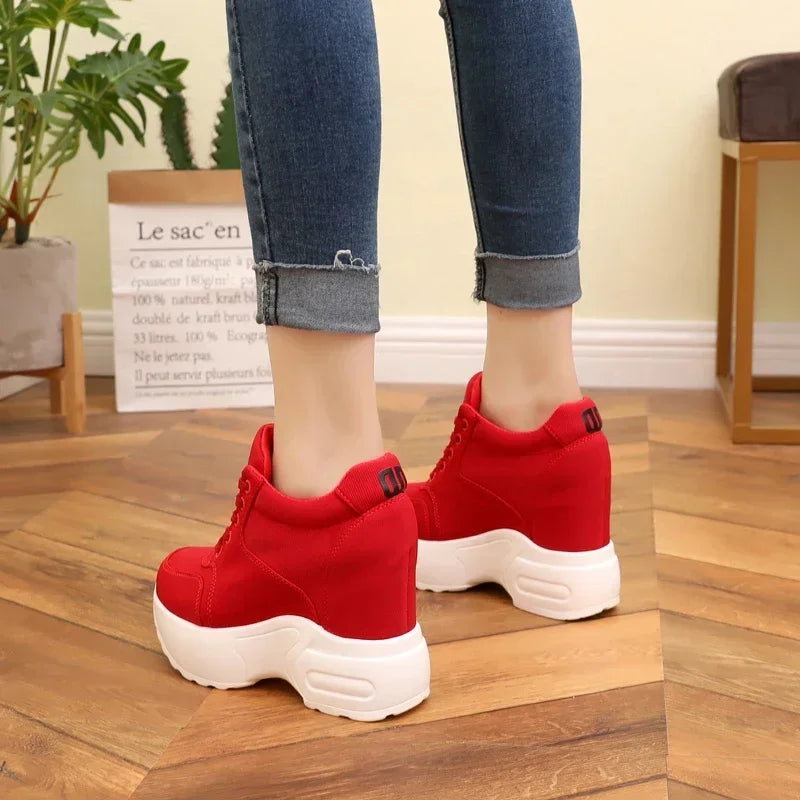 Pantofi sport cu platformă WGZNYN 187, respirabili - toc de 10 cm, plasă