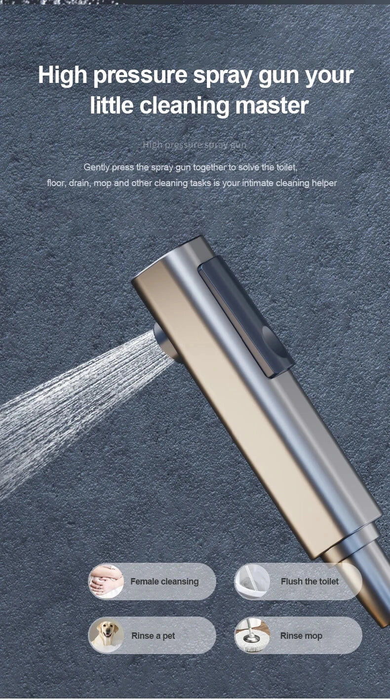 NONEM Duscharmatur-Set mit Digitalanzeige Kupfer: handheld shower head with four functions.