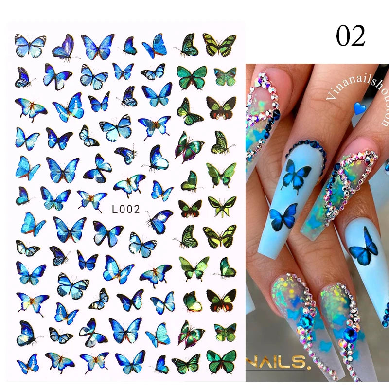 Designs 5D Relief Schmetterling Nagelsticker - 1 St 3D